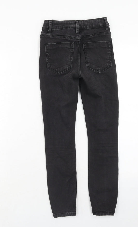ASOS Womens Black Cotton Skinny Jeans Size 23 in L28 in Regular Zip