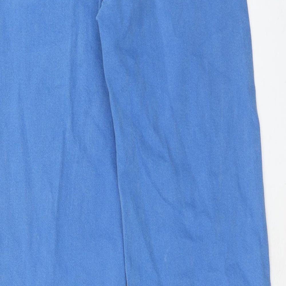 Mango Womens Blue Cotton Straight Jeans Size 6 Regular Zip