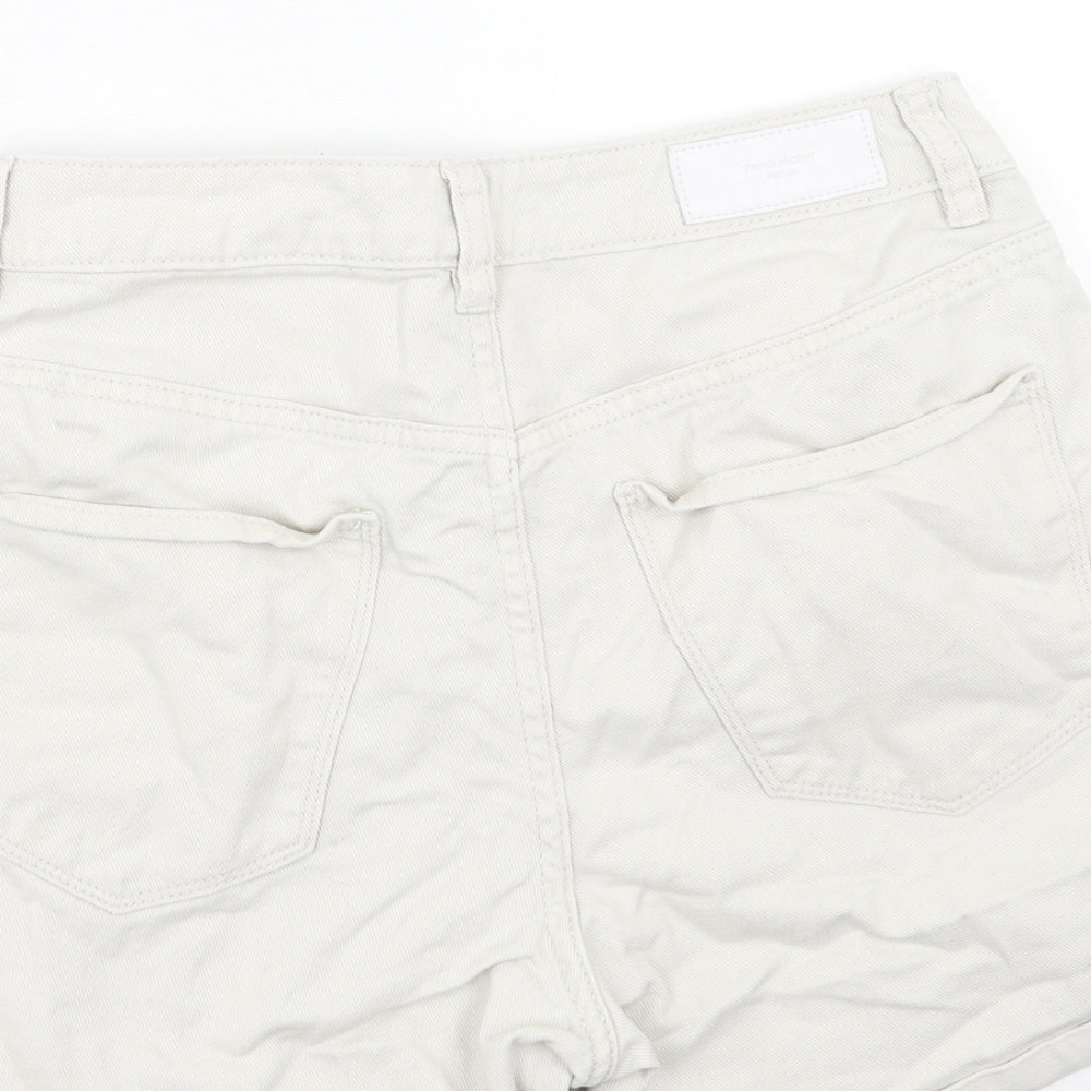 VERO MODA Womens Ivory Cotton Chino Shorts Size S Regular Zip