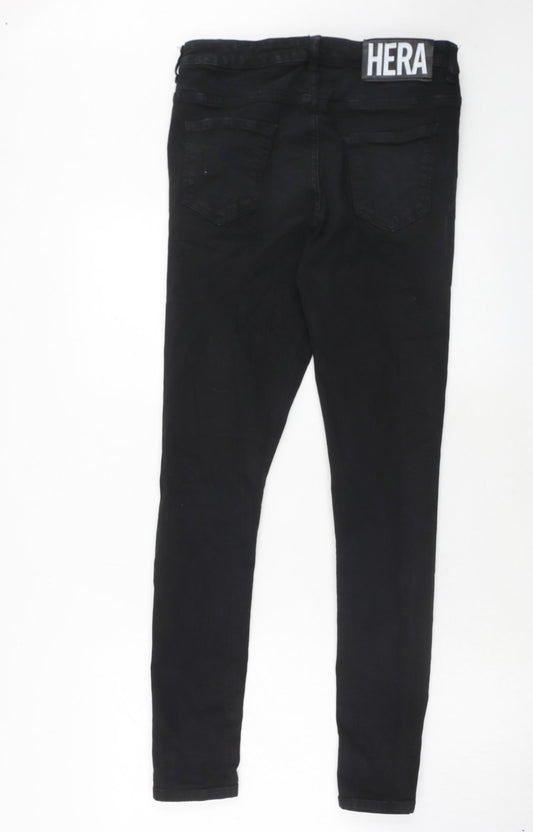 Hera Mens Black Cotton Skinny Jeans Size 30 in Regular Zip