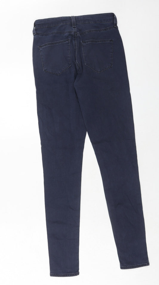 Topshop Womens Blue Cotton Skinny Jeans Size 24 in L32 in Regular Zip
