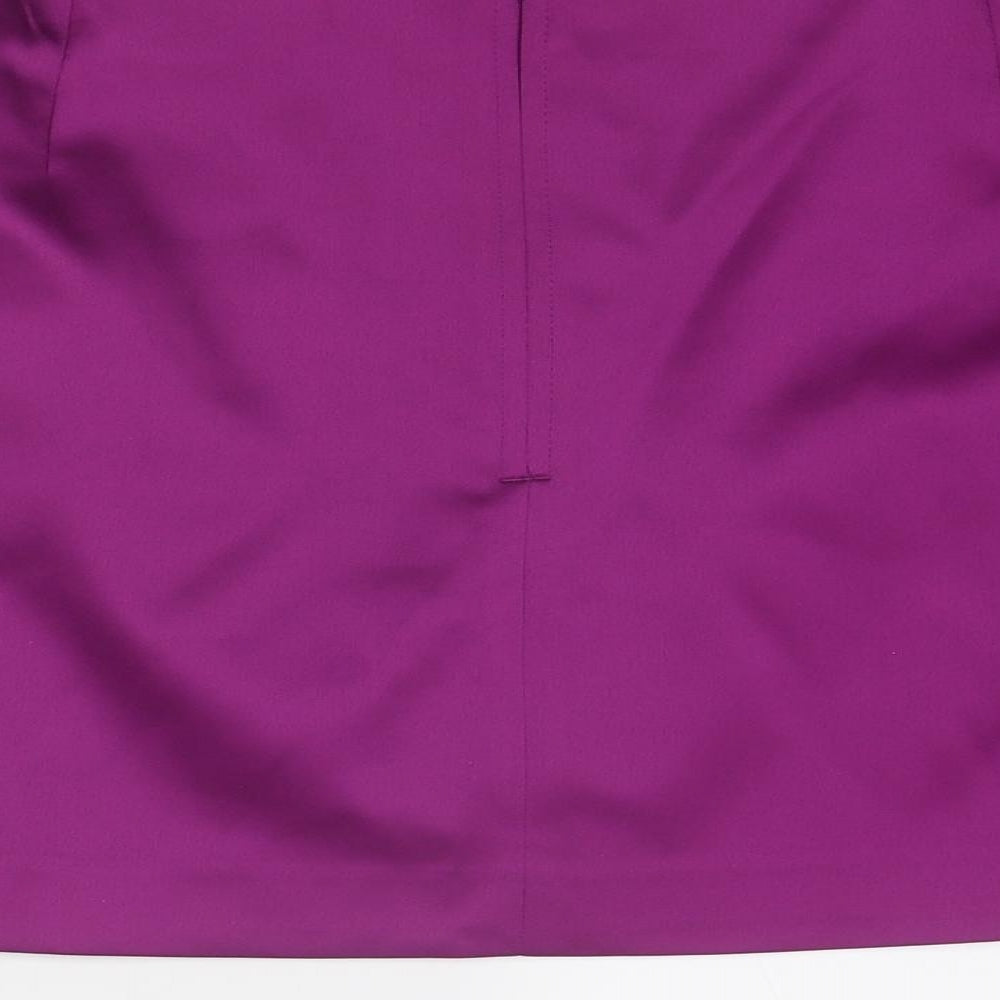 Marks and Spencer Womens Purple Polyester A-Line Skirt Size 20 Zip