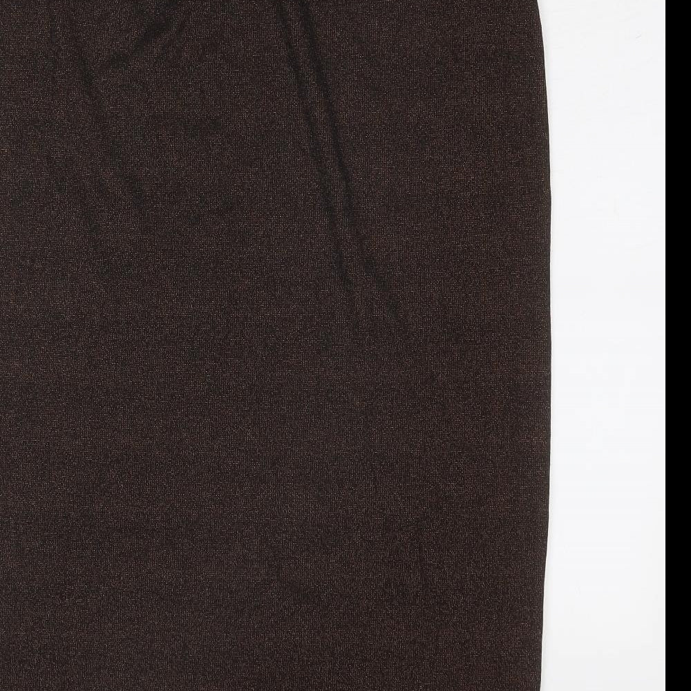 Marks and Spencer Womens Brown Cotton A-Line Skirt Size 12