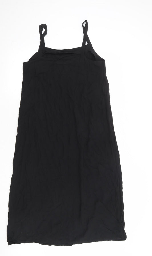 NEXT Womens Black Viscose A-Line Size 12 Round Neck Pullover