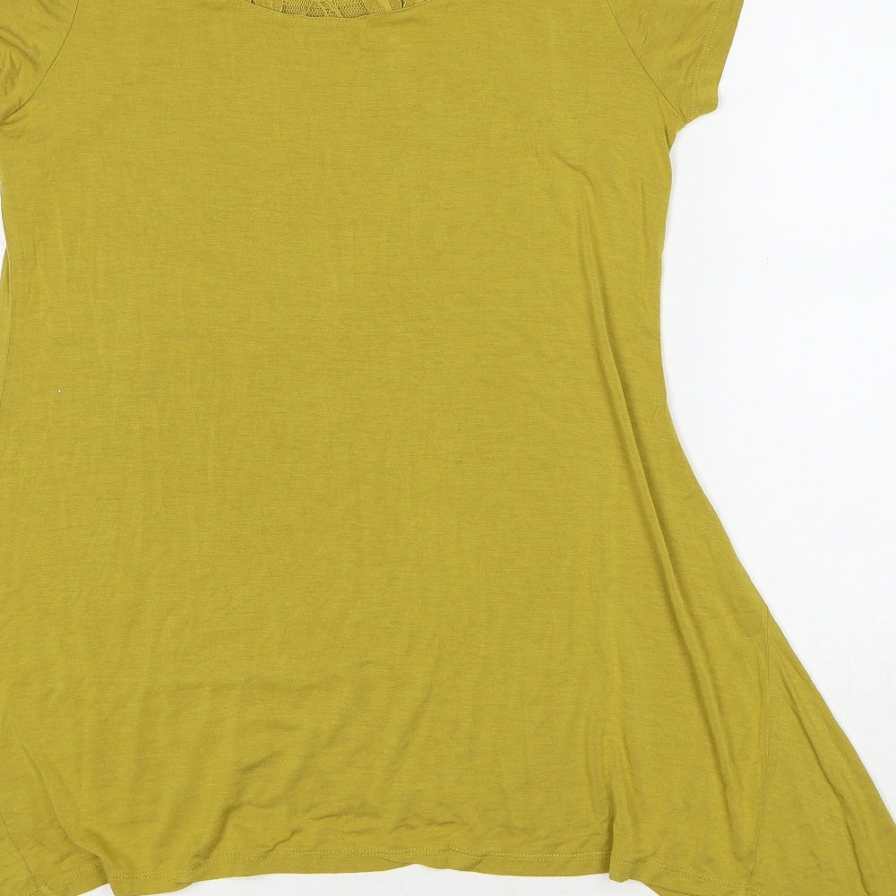 Womens UK Size 14 Bonmarché Yellow Basic T-Shirt