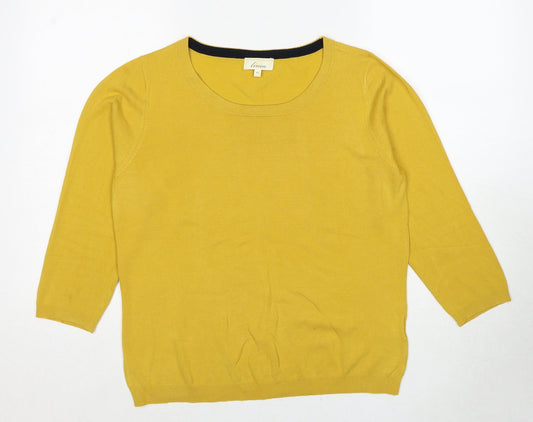 Womens UK Size XL Linea Yellow Pullover Jumper