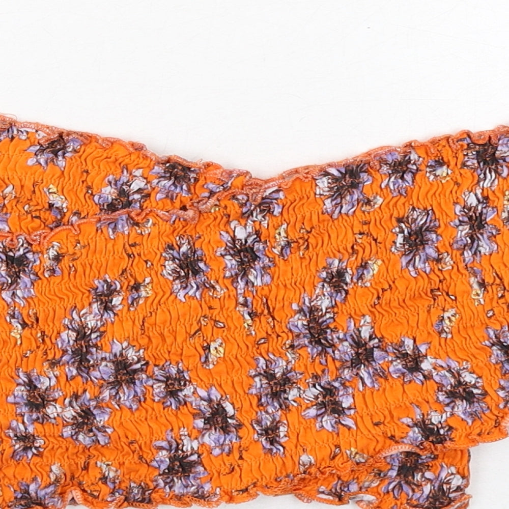 Womens UK Size 8 Topshop Orange Cropped Tank