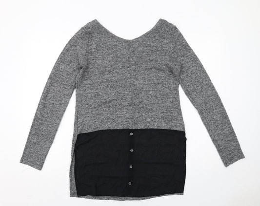 Womens UK Size 10 NEXT Grey Basic Blouse