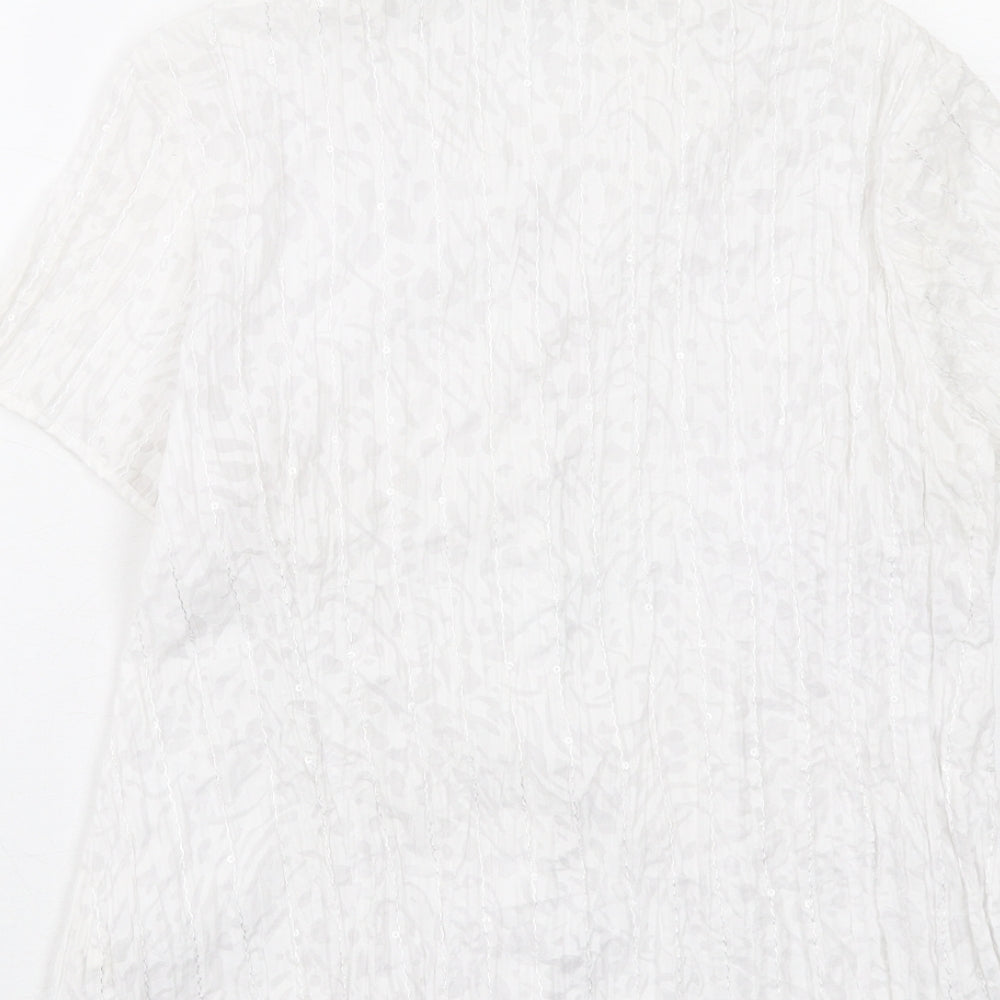 Womens UK Size 16 Bonmarché White Basic Button-Up