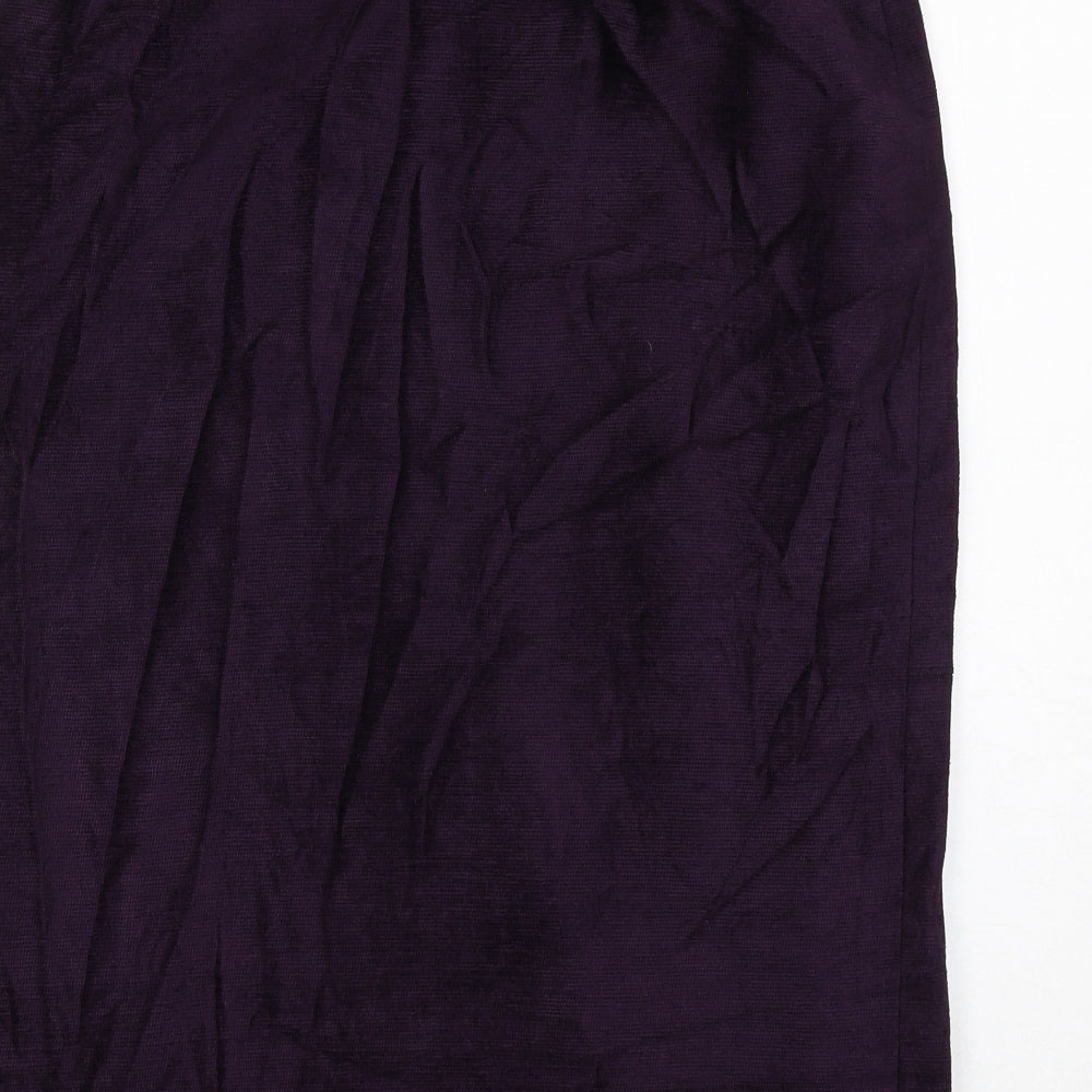 Country Casuals Womens Purple Viscose A-Line Skirt Size 14 Zip