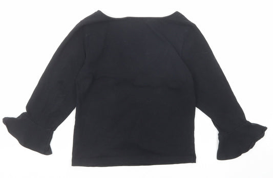 Womens UK Size S Zara Black Basic Blouse