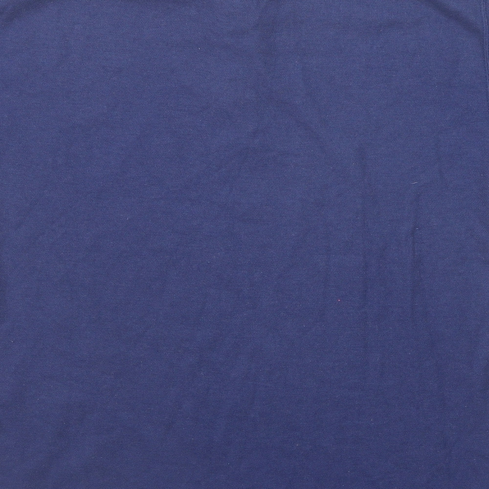 Leisure Classics Mens Blue Polyester Polo Size S Collared Button