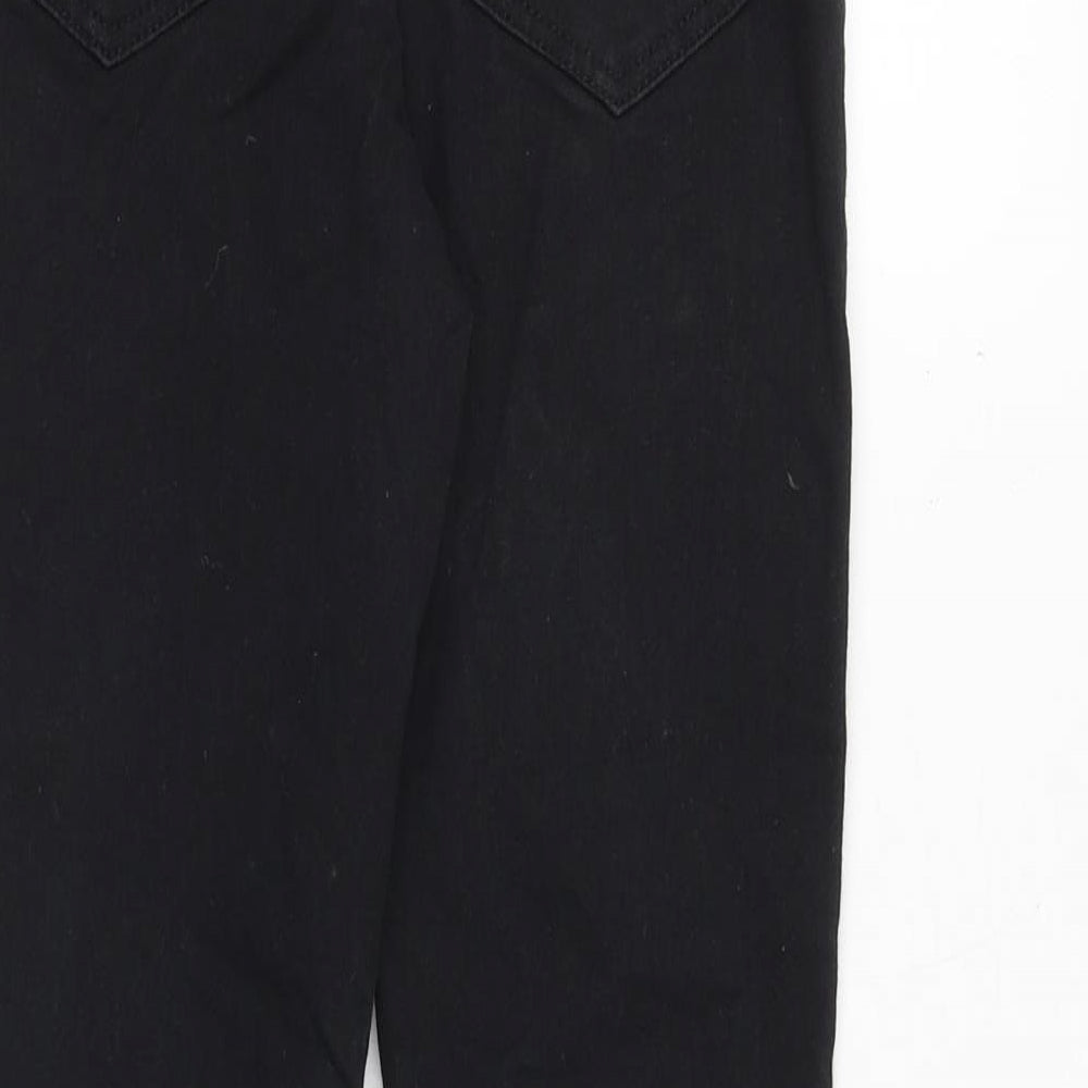 H&M Girls Black Cotton Skinny Jeans Size 10-11 Years Regular Zip