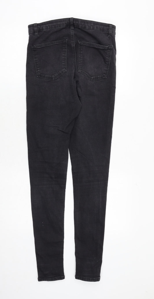 Topshop Womens Grey Cotton Skinny Jeans Size 32 in Regular Zip