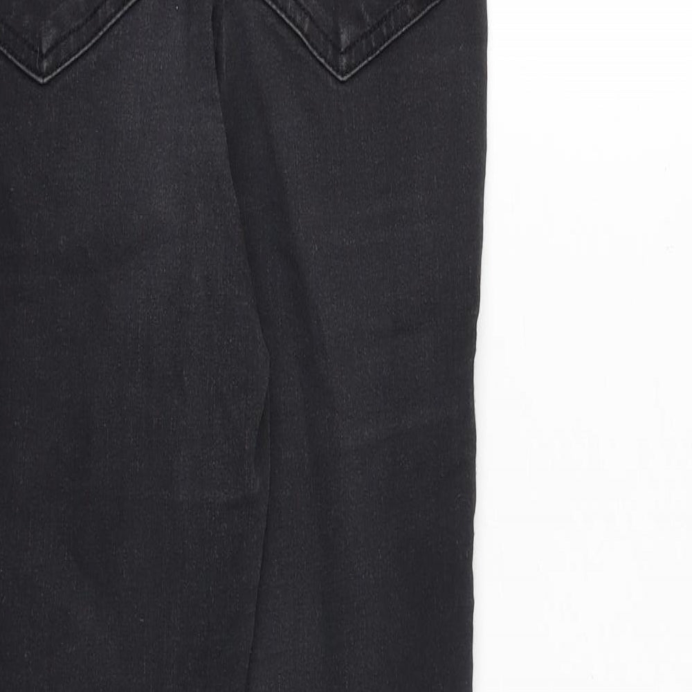 Topshop Womens Black Cotton Skinny Jeans Size 28 in Regular Zip