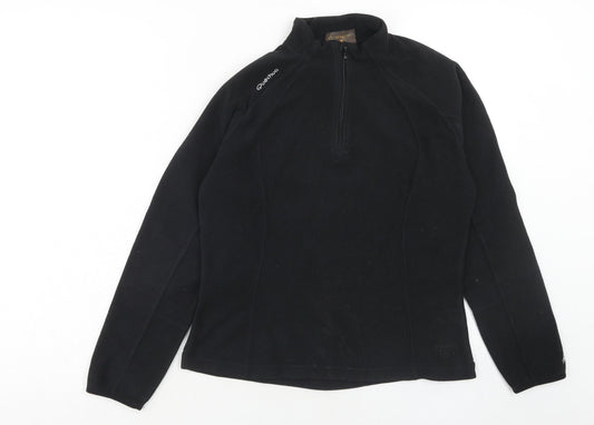 Decathlon Womens Black Polyester Pullover Sweatshirt Size M Zip