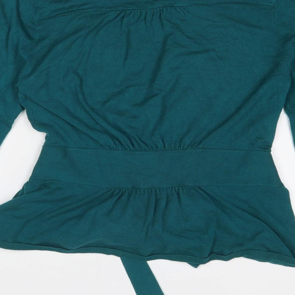 Womens UK Size M Planet Blue Wrap Jumper