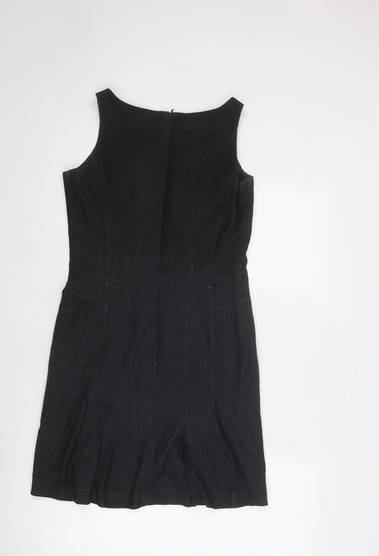 NEXT Womens Grey Polyester Shift Size 8 Round Neck Zip