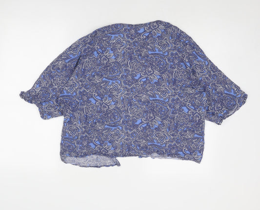 Womens UK Size 6 New Look Blue Kimono Blouse