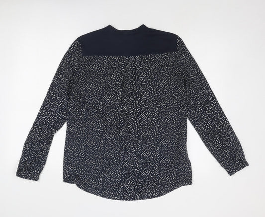 Womens UK Size S Mango Blue Basic Blouse