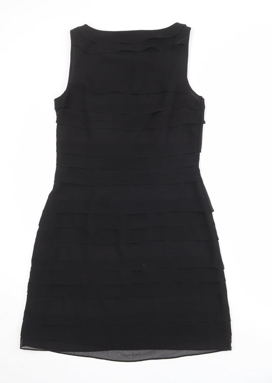 Et Vous Womens Black Polyester Shift Size 10 Round Neck Zip