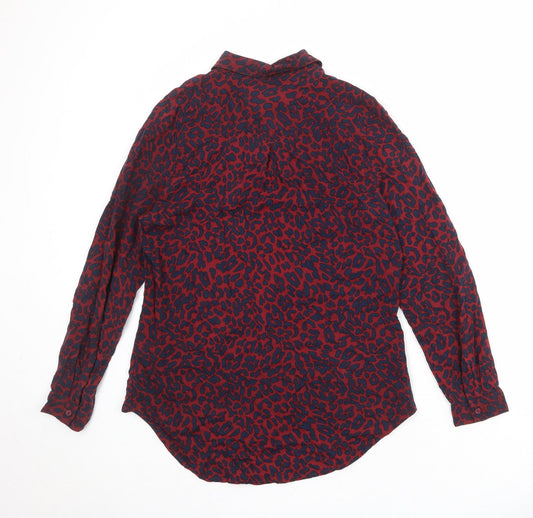Womens UK Size 8 Marks and Spencer Red Basic Button-Up