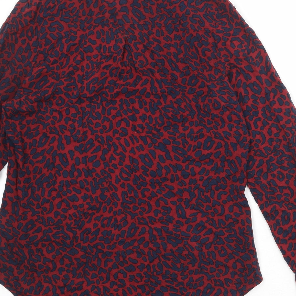 Womens UK Size 8 Marks and Spencer Red Basic Button-Up