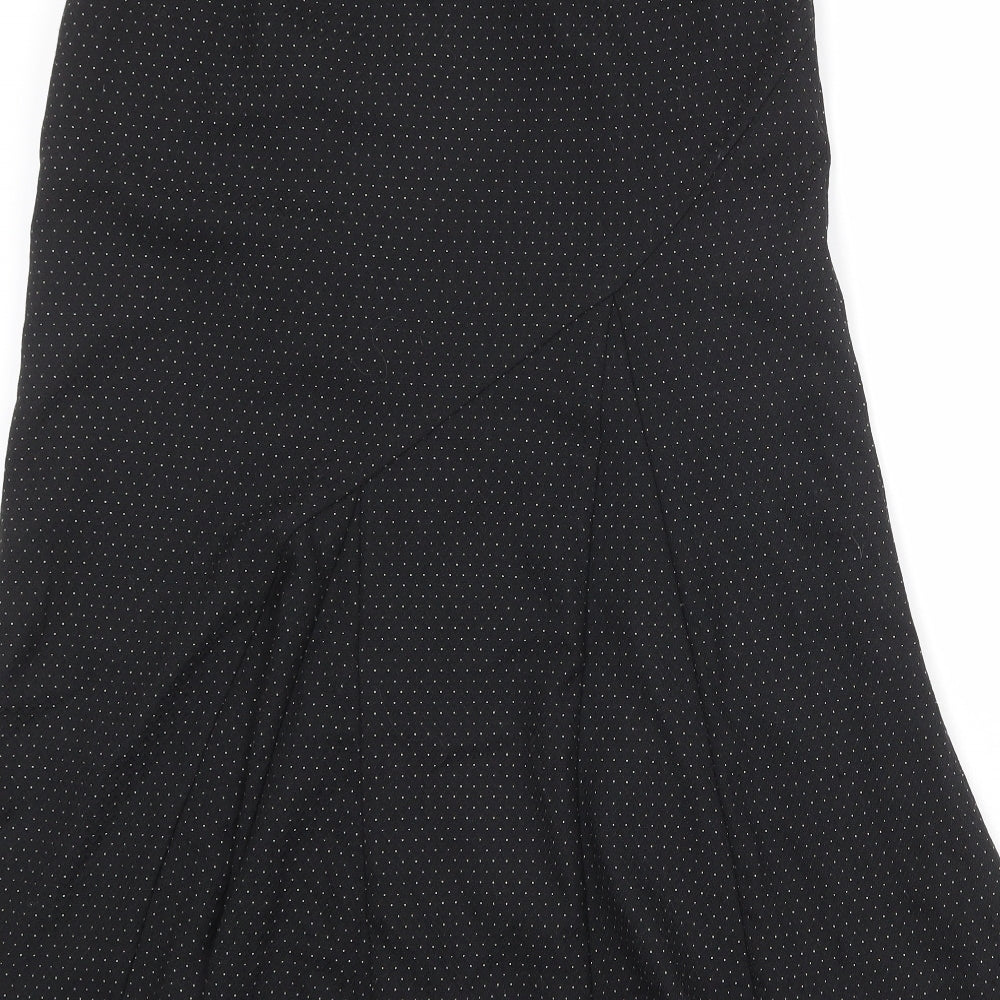 Alex & Co Womens Black Polka Dot Polyester Swing Skirt Size 10 Zip