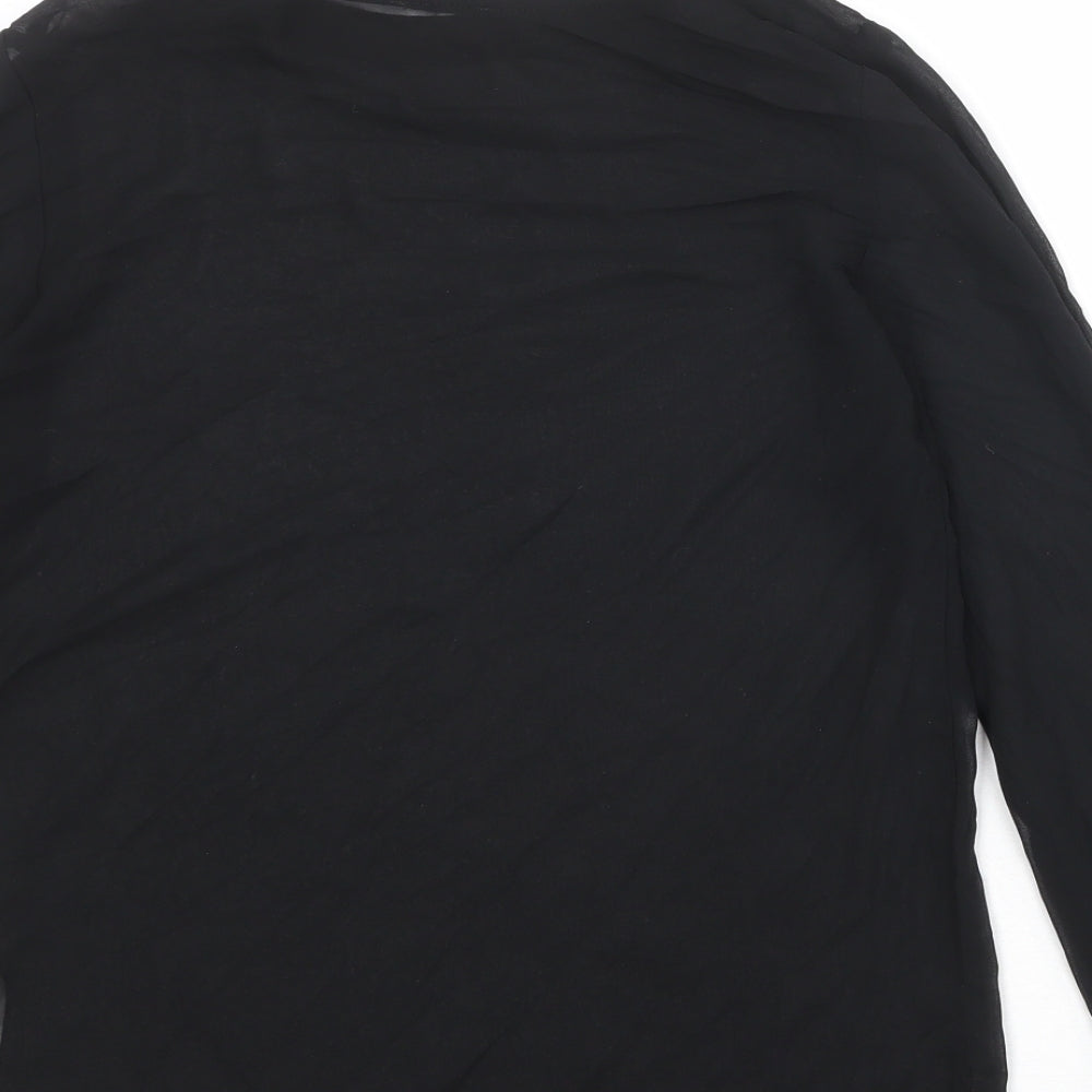 Womens UK Size 8 Topshop Black Basic T-Shirt