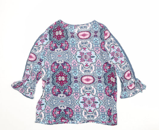 Womens UK Size 10 M&Co Multicoloured Basic Blouse
