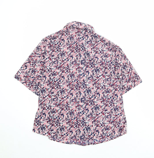 EWM Womens Multicoloured Geometric Polyester Basic Button-Up Size 10 Collared