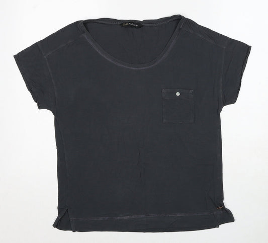 Additional front view of Autograph women’s grey viscose basic t-shirt, size UK 8, boat neck