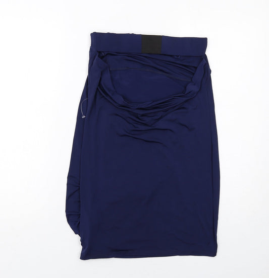 ASOS Womens Blue Polyester Mini Size 10 Off the Shoulder Pullover