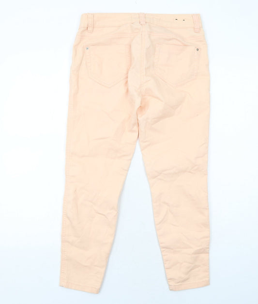 New Look Womens Orange Cotton Skinny Jeans Size 10 Regular Zip
