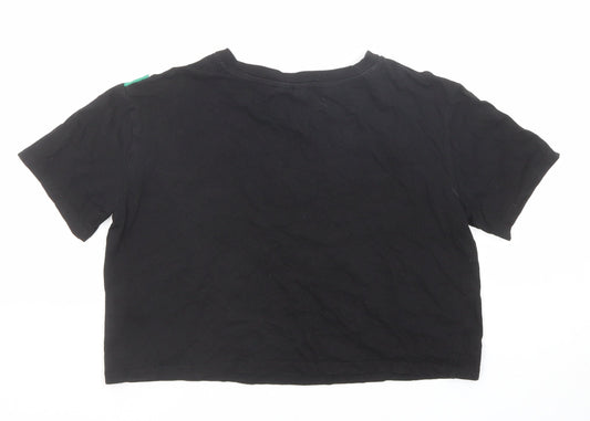 Womens UK Size XS Divided by H&M Black Basic T-Shirt