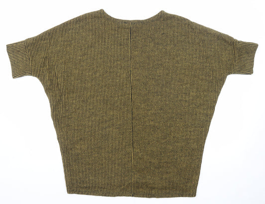 Apricot Womens Yellow Round Neck Acrylic Pullover Jumper Size M