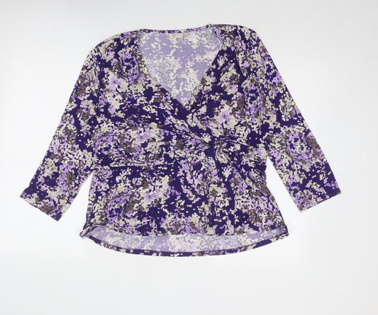 Womens UK Size XL CC Purple Basic Blouse
