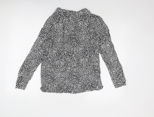 Womens UK Size XS Zara Black Basic Button-Up