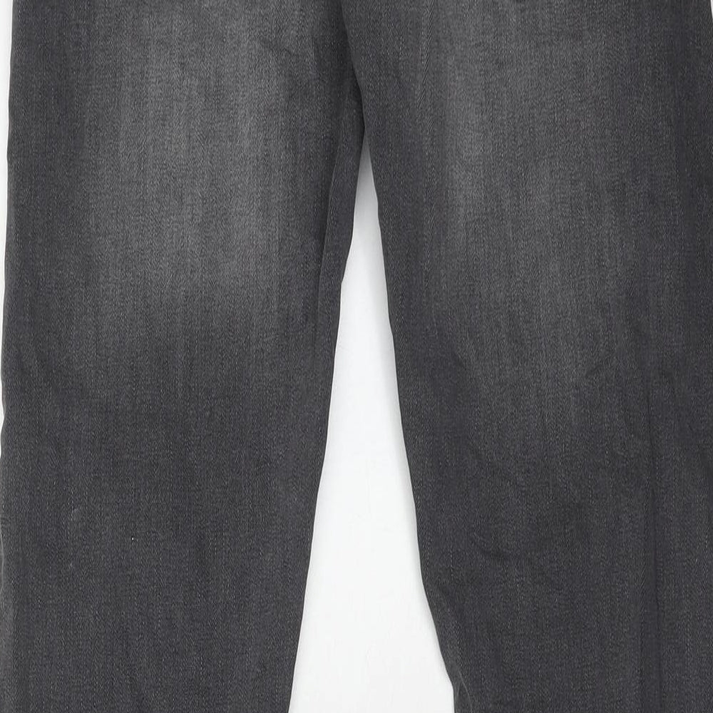 Marks and Spencer Mens Grey Cotton Skinny Jeans Size 28 in L31 in Slim Zip