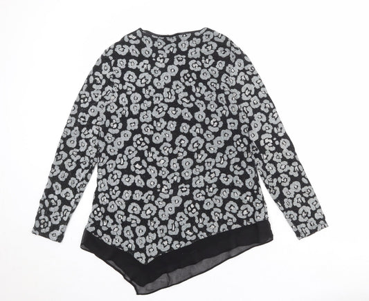 Womens UK Size 12 Roman Black Basic Blouse