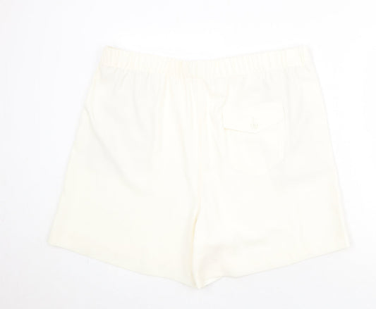 Marks and Spencer Womens Ivory Polyester Basic Shorts Size 20 Regular Pull On