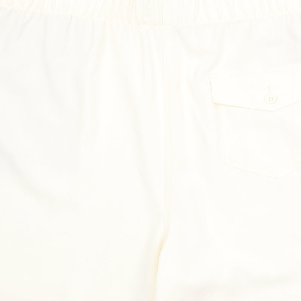 Marks and Spencer Womens Ivory Polyester Basic Shorts Size 20 Regular Pull On