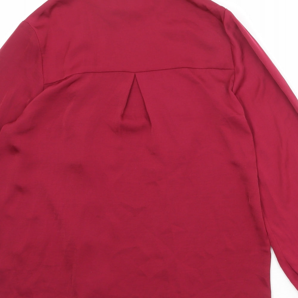 Womens UK Size 8 Monsoon Red Basic Button-Up