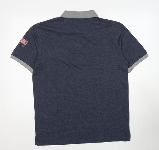 Atlas Mens Blue Cotton Polo Size M Collared Pullover - Rugby Club Canada