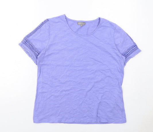 Womens UK Size L First Avenue Purple Basic T-Shirt