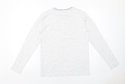 Womens UK Size S Mango White Basic T-Shirt
