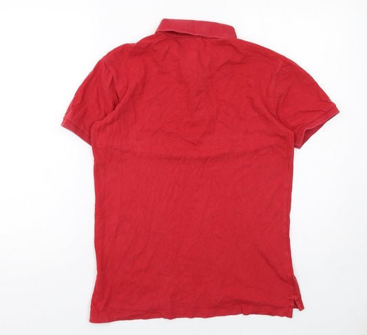 Gap Mens Red Cotton Polo Size XS Collared Button
