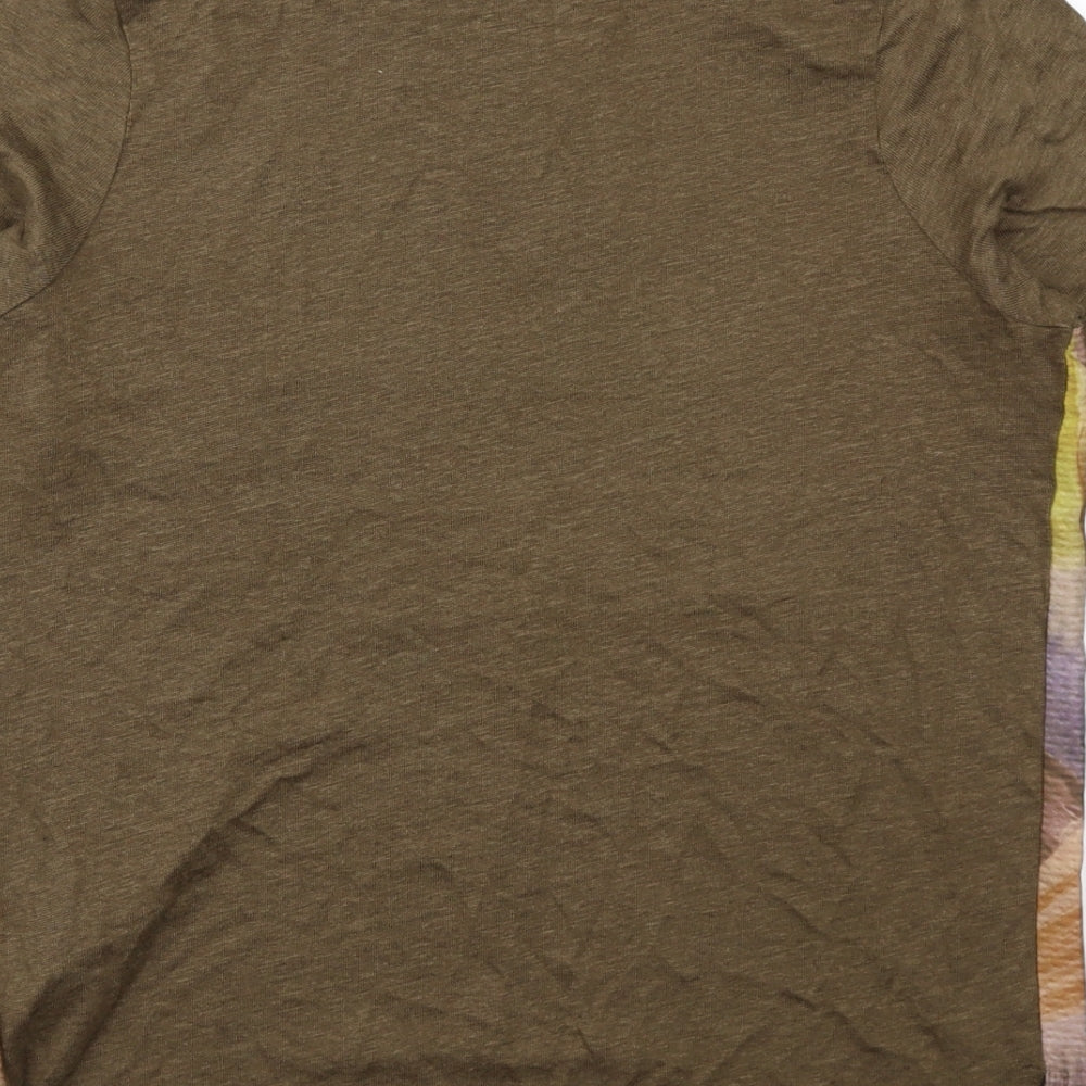 Womens UK Size S Zara Brown Basic T-Shirt