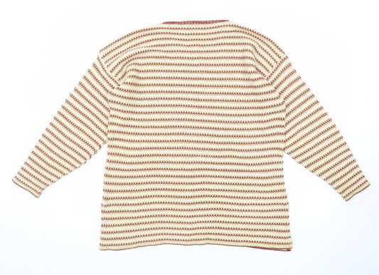 BHS Womens Multicoloured Round Neck Striped Acrylic Pullover Jumper Size 14 - Size 14-16