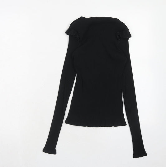 Womens UK Size S Zara Blue Basic T-Shirt